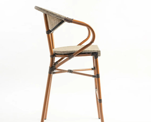 Soleil Curved Outdoor Bar Chair - Outdoor chair - Furniselan - Dark-Walnut