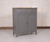 Spain Solid Mango Wood Shoe Rack Cabinet - 2 Doors & 2 Drawers - Sideboard - Furniselan - Slate-Grey