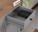 Spain Solid Mango Wood Shoe Rack Cabinet - 2 Doors & 2 Drawers - Sideboard - Furniselan -  Cool Grey