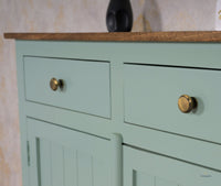 Spain Solid Mango Wood Shoe Rack Cabinet - 2 Doors & 2 Drawers - Sideboard - Furniselan - Silt-Green