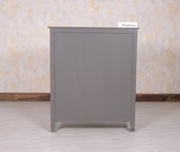 Spain Solid Mango Wood Shoe Rack Cabinet - 2 Doors & 2 Drawers - Sideboard - Furniselan - Slate-Grey