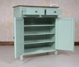 Spain Solid Mango Wood Shoe Rack Cabinet - 2 Doors & 2 Drawers - Sideboard - Furniselan - Silt-Green