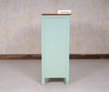 Spain Solid Mango Wood Shoe Rack Cabinet - 2 Doors & 2 Drawers - Sideboard - Furniselan - Silt-Green