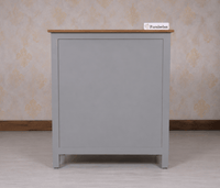 Spain Solid Mango Wood Shoe Rack Cabinet - 2 Doors & 2 Drawers - Sideboard - Furniselan -  Cool Grey
