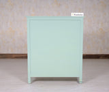 Spain Solid Mango Wood Shoe Rack Cabinet - 2 Doors & 2 Drawers - Sideboard - Furniselan - Silt-Green