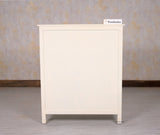 Spain Solid Mango Wood Shoe Rack Cabinet - 2 Doors & 2 Drawers - Sideboard - Furniselan - Frosty-White