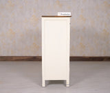 Spain Solid Mango Wood Shoe Rack Cabinet - 2 Doors & 2 Drawers - Sideboard - Furniselan - Frosty-White