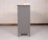Spain Solid Mango Wood Shoe Rack Cabinet - 2 Doors & 2 Drawers - Sideboard - Furniselan - Slate-Grey