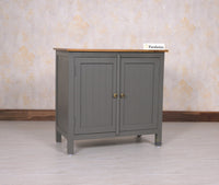 Spain Solid Mango Wood Sideboard Cabinet - Two Doors - Sideboard - Furniselan - Slate-Grey