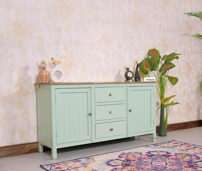 Spain Solid Mango Wood Sideboard Cabinet - 2 Doors & 3 Drawers - Sideboard - Furniselan