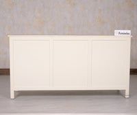 Spain Solid Mango Wood Sideboard Cabinet- 2 Doors & 3 Drawers Furniselan - Frosty-White