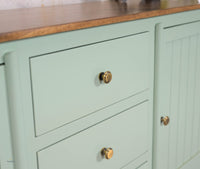 Spain Solid Mango Wood Sideboard Cabinet- 2 Doors & 3 Drawers Furniselan - Silt-Green