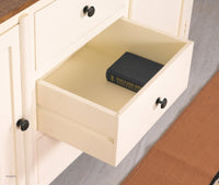 Spain Solid Mango Wood Sideboard Cabinet- 2 Doors & 3 Drawers Furniselan - Frosty-White