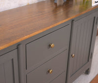 Spain Solid Mango Wood Sideboard Cabinet - 2 Doors & 3 Drawers - Sideboard - Furniselan - Slate Grey