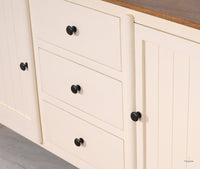 Spain Solid Mango Wood Sideboard Cabinet- 2 Doors & 3 Drawers Furniselan - Frosty-White