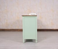 Spain Solid Mango Wood Sideboard Cabinet- 2 Doors & 3 Drawers Furniselan - Silt-Green