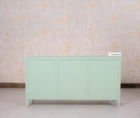 Spain Solid Mango Wood Sideboard Cabinet- 2 Doors & 3 Drawers Furniselan - Silt-Green