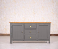 Spain Solid Mango Wood Sideboard Cabinet - 2 Doors & 3 Drawers - Sideboard - Furniselan - Slate-Grey