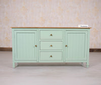 Spain Solid Mango Wood Sideboard Cabinet- 2 Doors & 3 Drawers Furniselan - Silt-Green