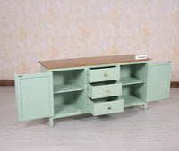 Spain Solid Mango Wood Sideboard Cabinet- 2 Doors & 3 Drawers Furniselan - Silt-Green