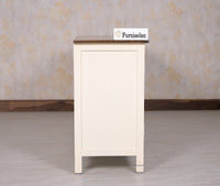 Spain Solid Mango Wood Sideboard Cabinet- 2 Doors & 3 Drawers Furniselan - Frosty-White