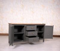 Spain Solid Mango Wood Sideboard Cabinet - 2 Doors & 3 Drawers - Sideboard - Furniselan - Slate-Grey