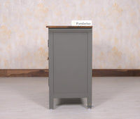 Spain Solid Mango Wood Sideboard Cabinet - Two Doors - Sideboard - Furniselan - Slate-Grey