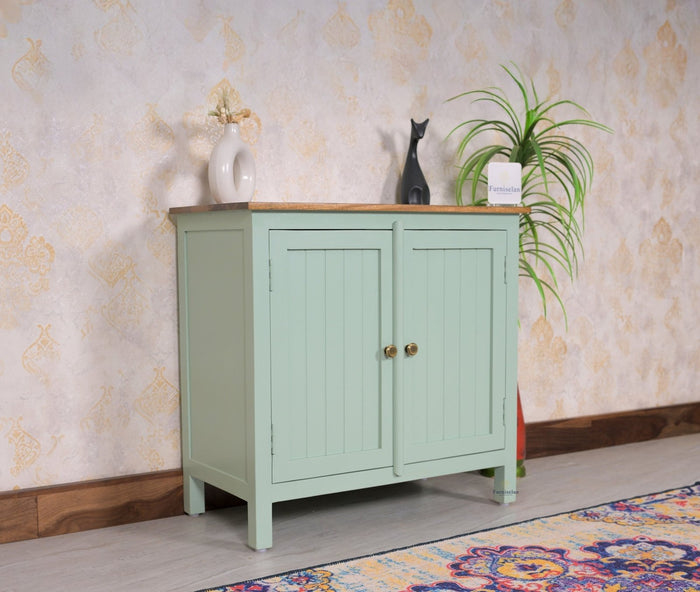 Spain Solid Mango Wood Sideboard Cabinet - 2 Doors - Sideboard - Furniselan