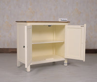 Spain Solid Mango Wood Sideboard Cabinet - Two Doors - Sideboard - Furniselan - Frosty-White