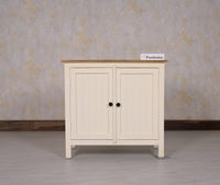 Spain Solid Mango Wood Sideboard Cabinet - Two Doors - Sideboard - Furniselan - Frosty-White