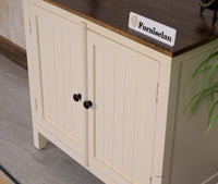 Spain Solid Mango Wood Sideboard Cabinet - Two Doors - Sideboard - Furniselan - Frosty-White