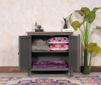 Spain Solid Mango Wood Sideboard Cabinet - Two Doors - Sideboard - Furniselan - Slate-Grey
