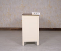 Spain Solid Mango Wood Sideboard Cabinet - Three Doors - Sideboard - Furniselan - Frosty-White