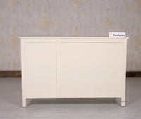 Spain Solid Mango Wood Sideboard Cabinet - Three Doors - Sideboard - Furniselan - Frosty-White