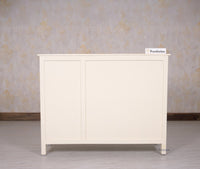 Spain Solid Mango Wood Sideboard Cabinet - 3 Doors & 3 Drawers - Sideboard - Furniselan - Frosty-White
