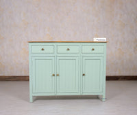 Spain Solid Mango Wood Sideboard Cabinet - 3 Doors & 3 Drawers - Sideboard - Furniselan - Silt-Green