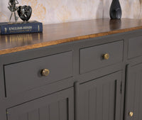 Spain Solid Mango Wood Sideboard Cabinet - 3 Doors & 3 Drawers - Sideboard - Furniselan - Slate-Grey
