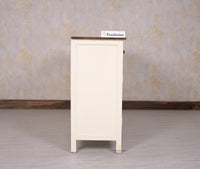 Spain Solid Mango Wood Sideboard Cabinet - 3 Doors & 3 Drawers - Sideboard - Furniselan - Frosty-White