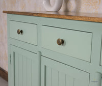 Spain Solid Mango Wood Sideboard Cabinet - 3 Doors & 3 Drawers - Sideboard - Furniselan - Silt-Green