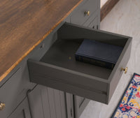 Spain Solid Mango Wood Sideboard Cabinet - 3 Doors & 3 Drawers - Sideboard - Furniselan - Slate-Grey