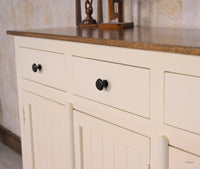 Spain Solid Mango Wood Sideboard Cabinet - 3 Doors & 3 Drawers - Sideboard - Furniselan - Frosty-White