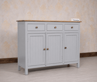Spain Solid Mango Wood Sideboard Cabinet - 3 Doors & 3 Drawers - Sideboard - Furniselan - Cool Grey