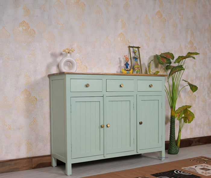 Spain Solid Mango Wood Sideboard Cabinet - 3 Doors & 3 Drawers - Sideboard - Furniselan