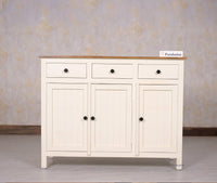 Spain Solid Mango Wood Sideboard Cabinet - 3 Doors & 3 Drawers - Sideboard - Furniselan - Frosty-White