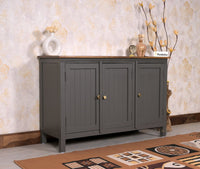 Spain Solid Mango Wood Sideboard Cabinet - Three Doors - Sideboard - Furniselan - Slate-Grey