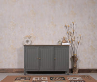 Spain Solid Mango Wood Sideboard Cabinet - Three Doors - Sideboard - Furniselan - Slate-Grey