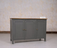 Spain Solid Mango Wood Sideboard Cabinet - Three Doors - Sideboard - Furniselan - Slate-Grey