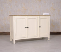 Spain Solid Mango Wood Sideboard Cabinet - Three Doors - Sideboard - Furniselan - Frosty-White