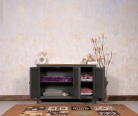 Spain Solid Mango Wood Sideboard Cabinet - Three Doors - Sideboard - Furniselan - Slate-Grey