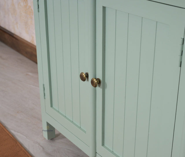 Spain Solid Mango Wood Sideboard Cabinet - Three Doors - Sideboard - Furniselan - Silt-Green